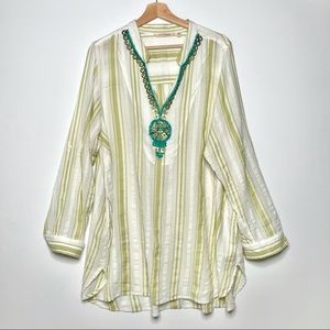 SOFT SURROUNDINGS Elisha Striped Beaded Tunic 1X